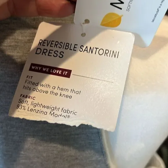 Athleta Heathered Gray/White REVERSIBLE SANTORINI HIGH NECK DRESS, size XL - Picture 7 of 12